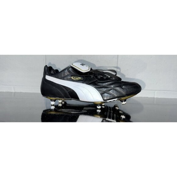 PUMA King Pro SG Mens Leather Soccer Cleats Size 12 Black Gold White